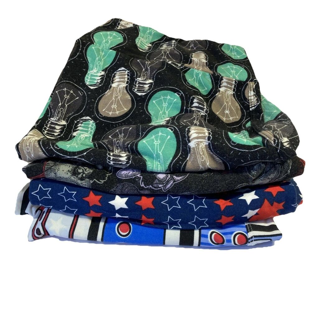 Lot of 4 LuLaRoe Leggings Tall & Curvy, Women's T & C Multi Print Bundle